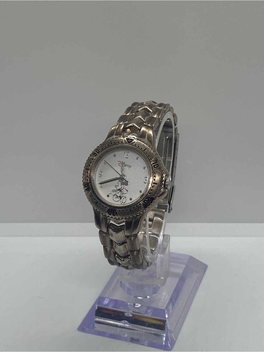 Disney Silver-tone Mickey Mouse Link Bracelet Watch